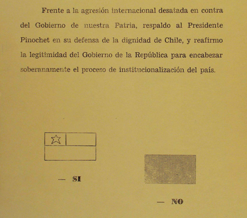 Chilean national consultation 1978 ballot paper See page for author [Public domain], via Wikimedia Commons